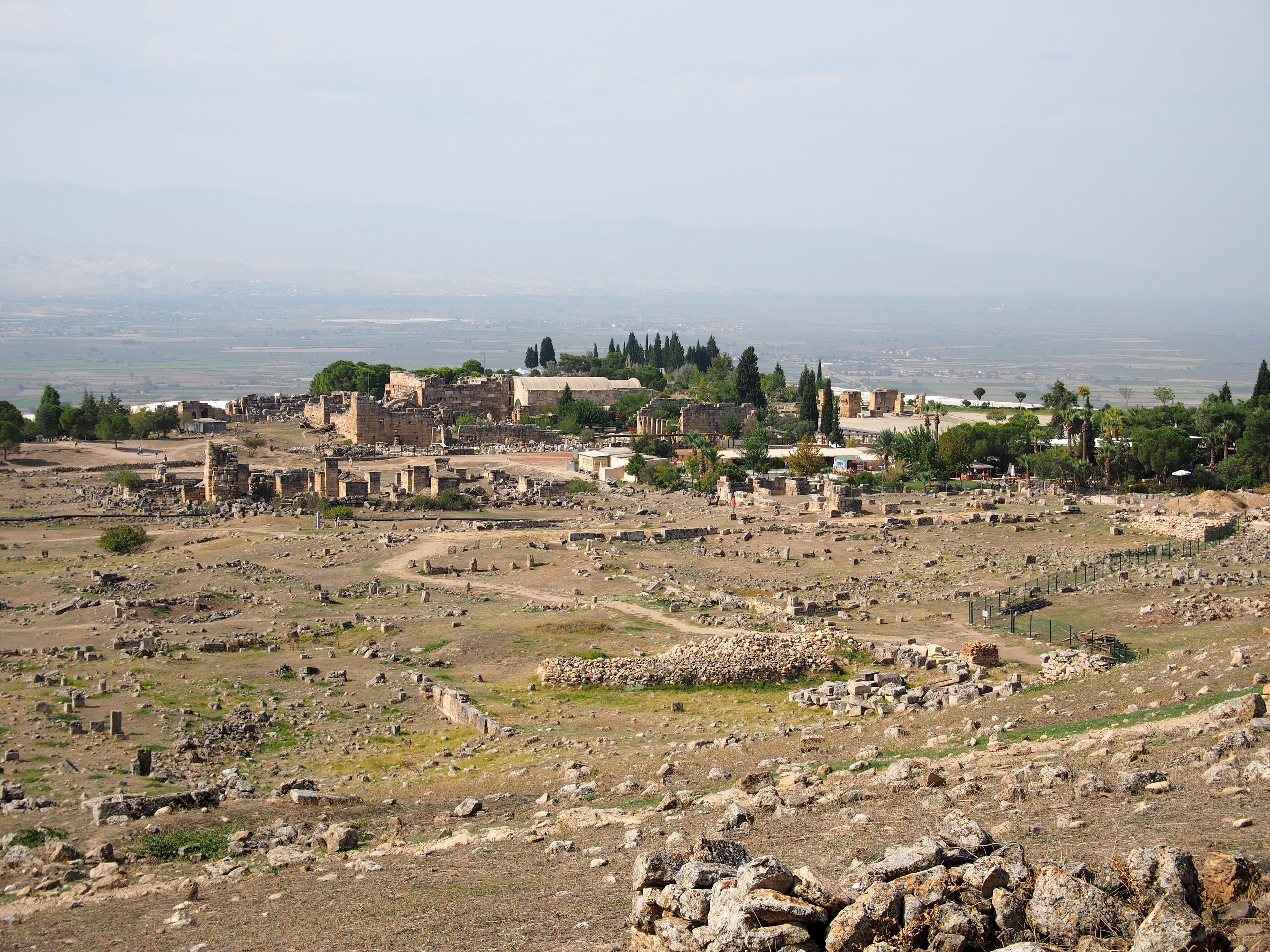 The ancient theatre and ruins of Hierapolis overlooking the valley