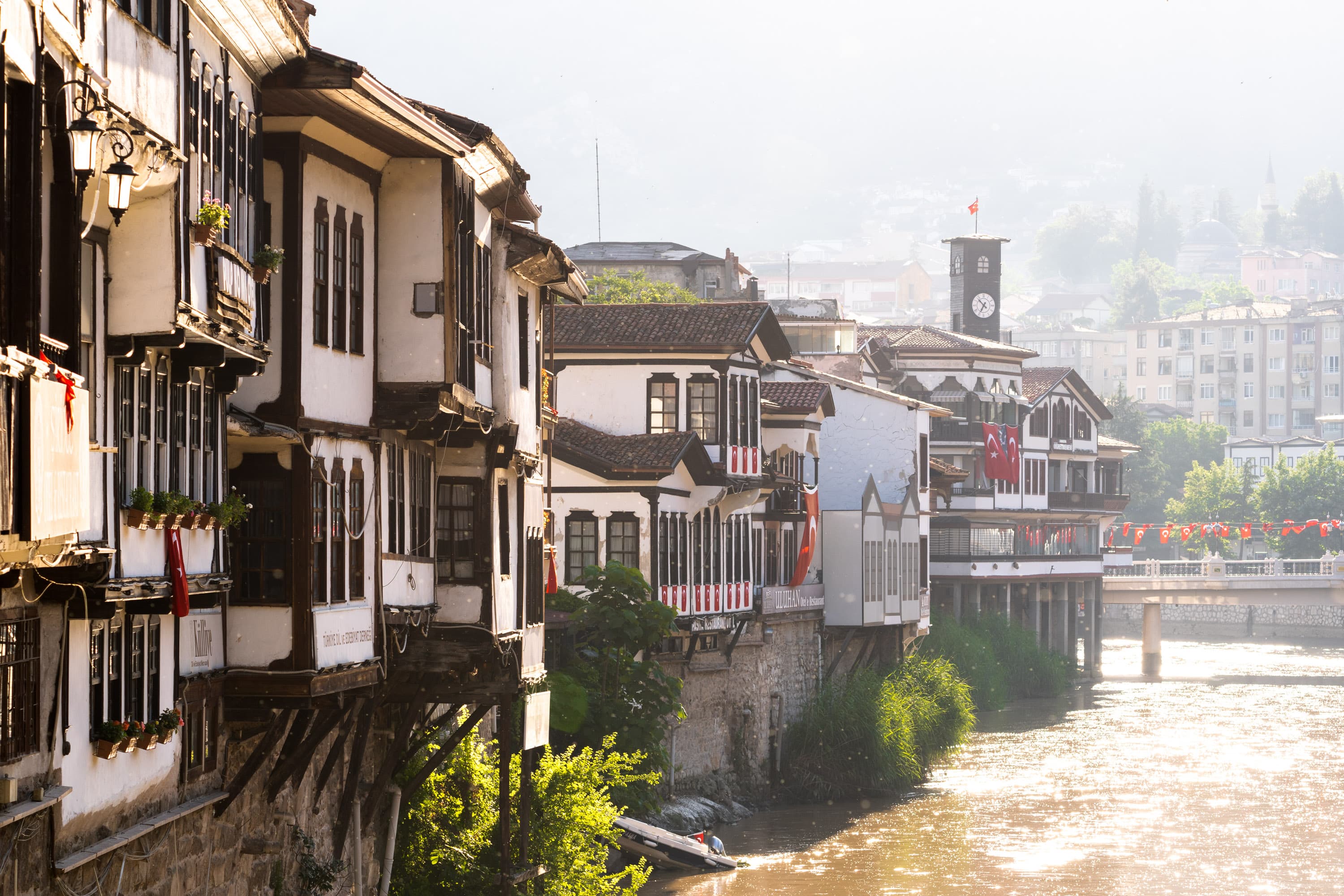 Traditional Ottoman timber architecture and historic streetscape of Amasya