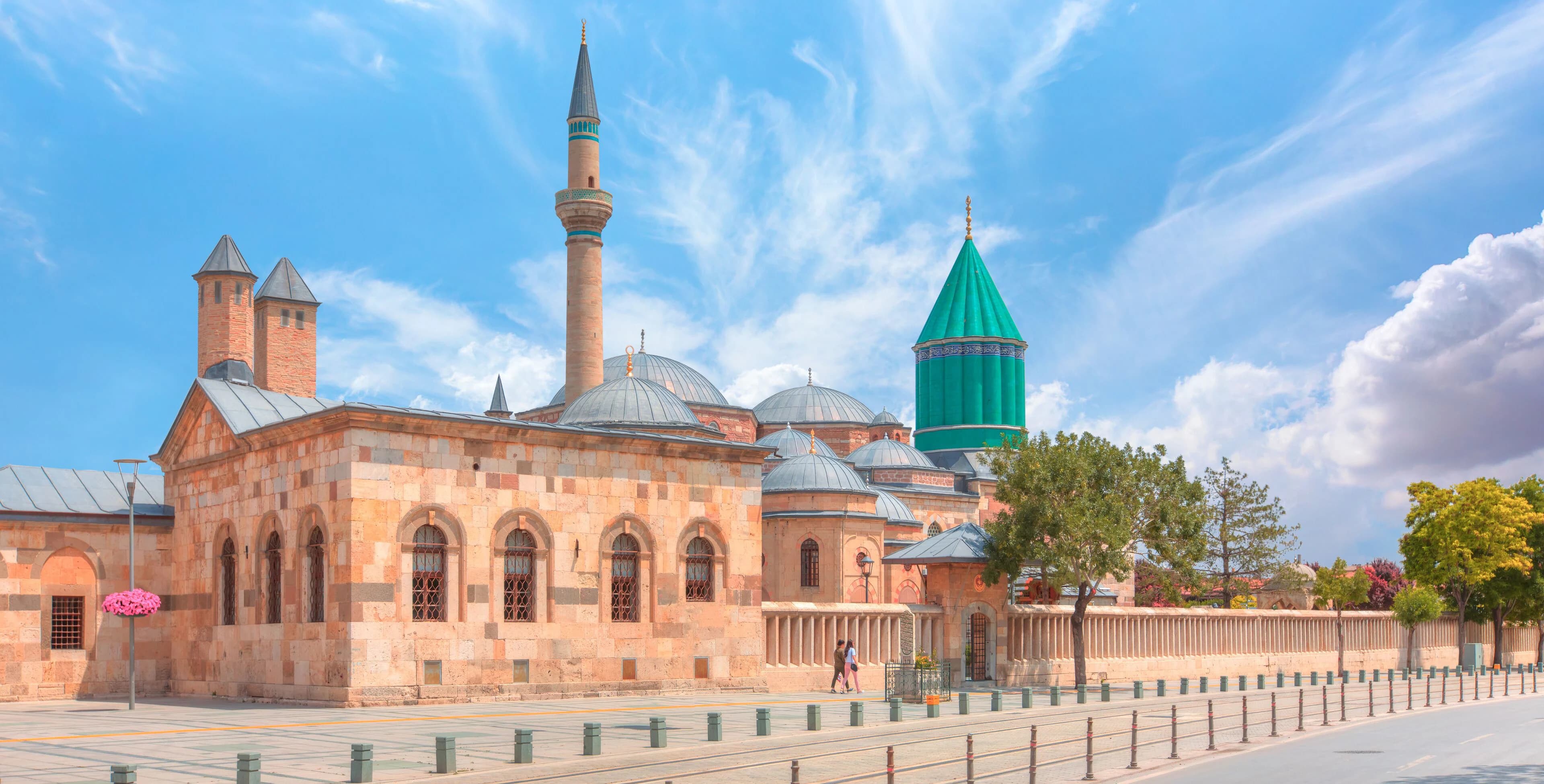 The iconic Green Dome (Kubbe-i Hadra) and exterior of the Mevlana Museum in Konya