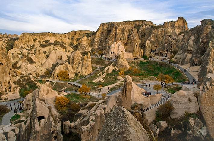 Panoramic view from Uçhisar Castle overlooking Cappadocia