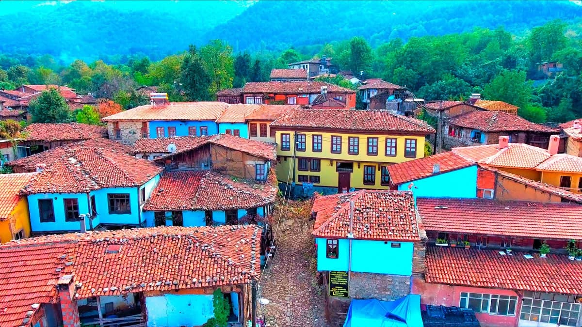 Traditional colorful Ottoman houses in the UNESCO-listed village of Cumalıkızık